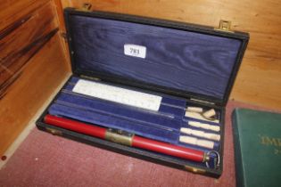 A cased set of LTD sampling tools and tubes