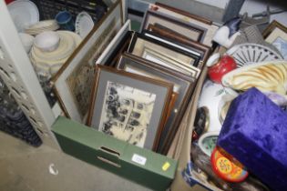 A box of miscellaneous prints etc.