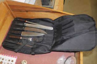 A kitchen knife set