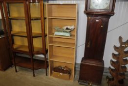 A modern laminate open fronted bookcase