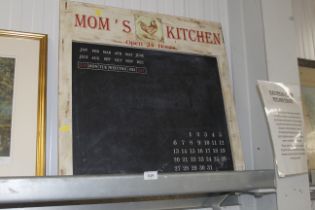 A kitchen blackboard