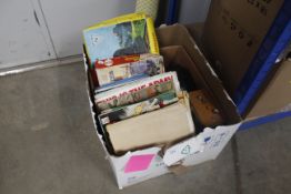 A box of miscellaneous comics, magazines, boxed to