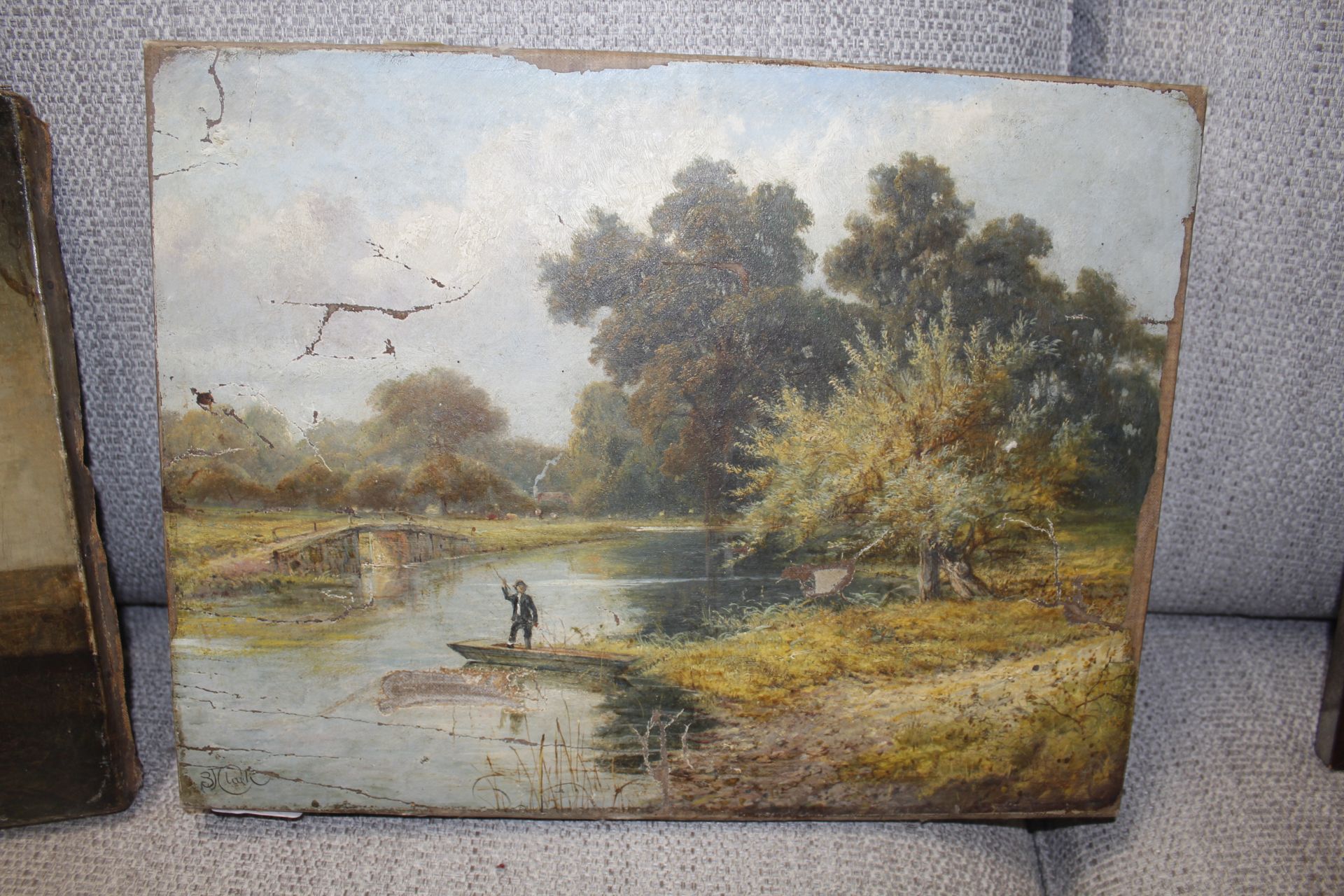 A 19th Century School oil on canvas depicting a fi - Image 2 of 3