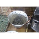 A twin handled galvanised oyster bucket (38)