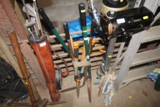A quantity of gardening tools to include a pair of