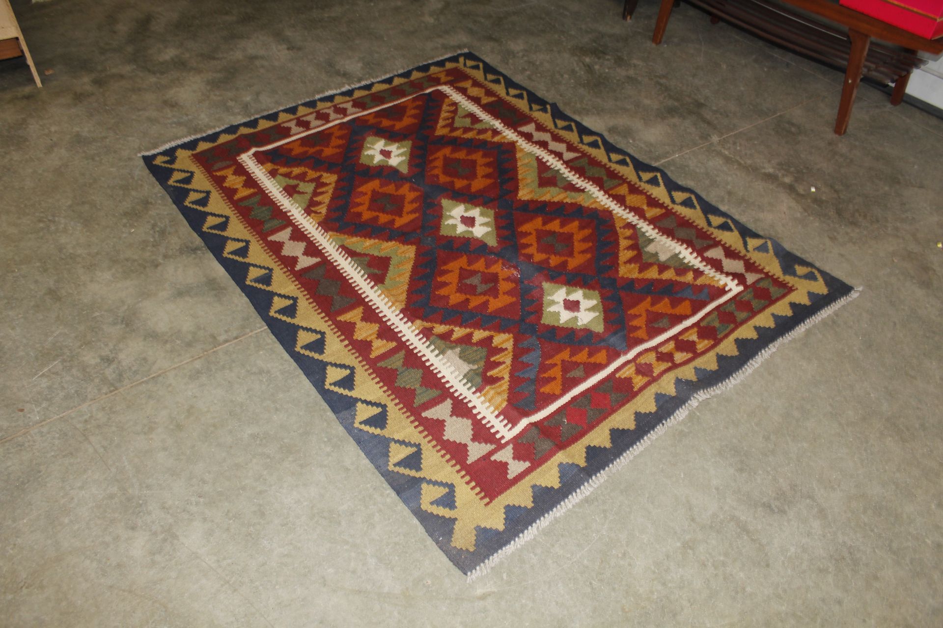 A Maimana Kilim rug approx. 6'5" x 4'9