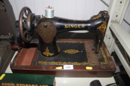 A Singer sewing machine without case