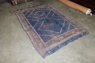 An Eastern flat weave rug of Caucasian design AF a