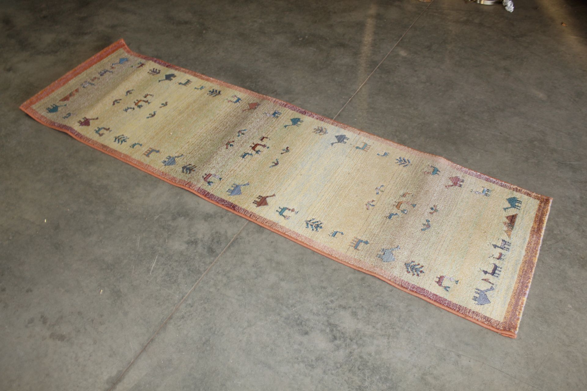 A Gabbeh rug with stylised animal decoration appro