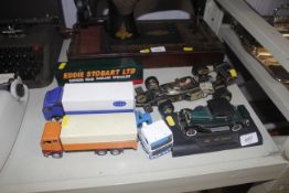 A collection of die cast vehicles