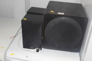 A Vector monitor audio speaker and a pair of Sony