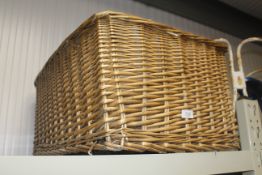 A large wicker basket