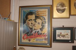 A cinema poster print for "Casablanca"
