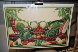 A circa 1930's vegetable advertising lithograph