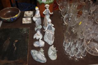 Seven various Lladro figure groups