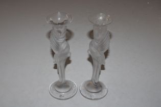 A pair of Igor Carl Fabergé modelled crystal candl