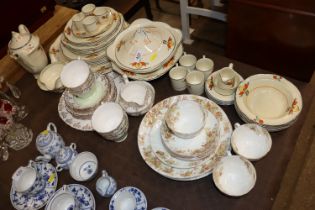 A quantity of Woods Ivory ware floral pattern dinn