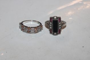 Two 925 silver dress rings