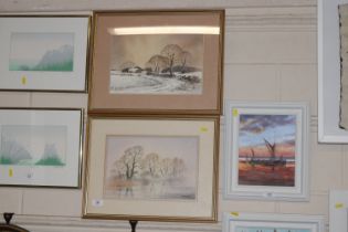 J. Robillard, pair of watercolours of rural scenes