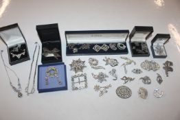 A box containing various paste set and marcasite s