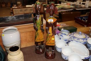 Two Indonesian carved wooden figures