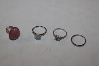 Four 925 silver rings