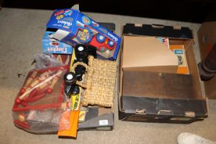 Two boxes of miscellaneous toys including Meccano