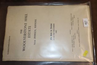 1937 Woolverstone Hall Estate catalogue complete with large maps and photos