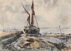 A. Gowen, watercolour study of a fishing vessel in