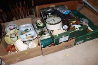 Four boxes of miscellaneous kitchenalia, decorativ