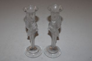 A pair of Igor Carl Fabergé modelled crystal candl