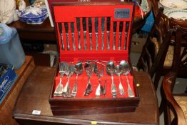 An Oneida canteen of plated cutlery and another with part contents