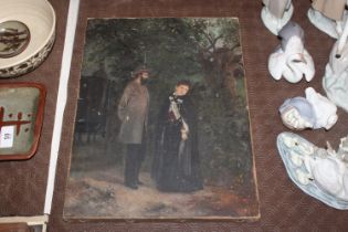 Victorian school, unframed oil on canvas "Between