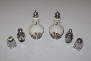 A pair of Rosenthal porcelain cruets with Sterling