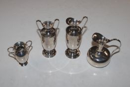 Two 925 silver jugs; and two 925 silver vases, app