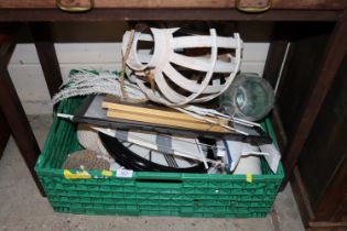 A box of miscellaneous items to include a wall clo