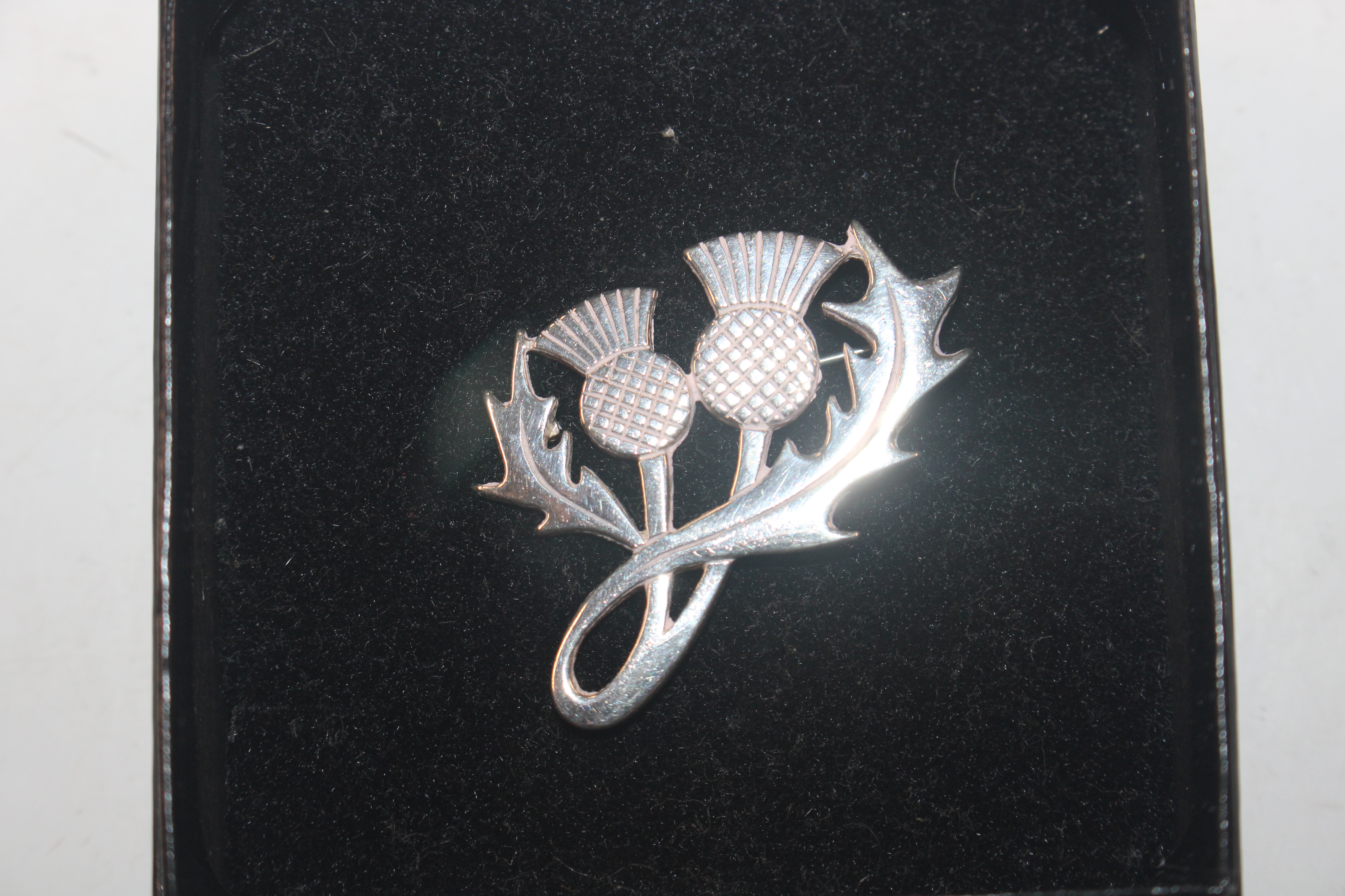 A Hallmarked Sterling silver Scottish thistle broo