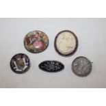 Five various antique brooches