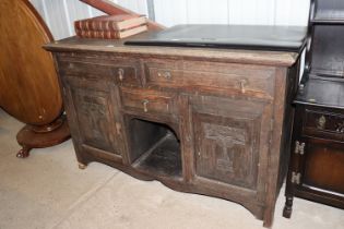 An early 20th Century oak dresser base