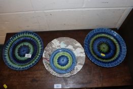 Three Porthmadog pottery dishes and a "Quiet Day"