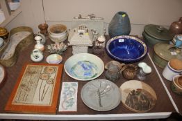 A large quantity of Studio pottery ware