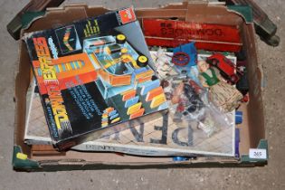 A tray box and contents of miscellaneous toys and