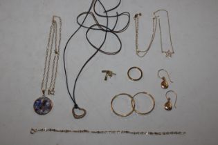 A collection of Sterling silver gilt jewellery