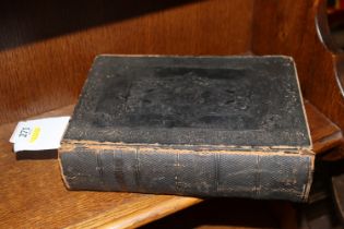 An antique part leather bound Bible