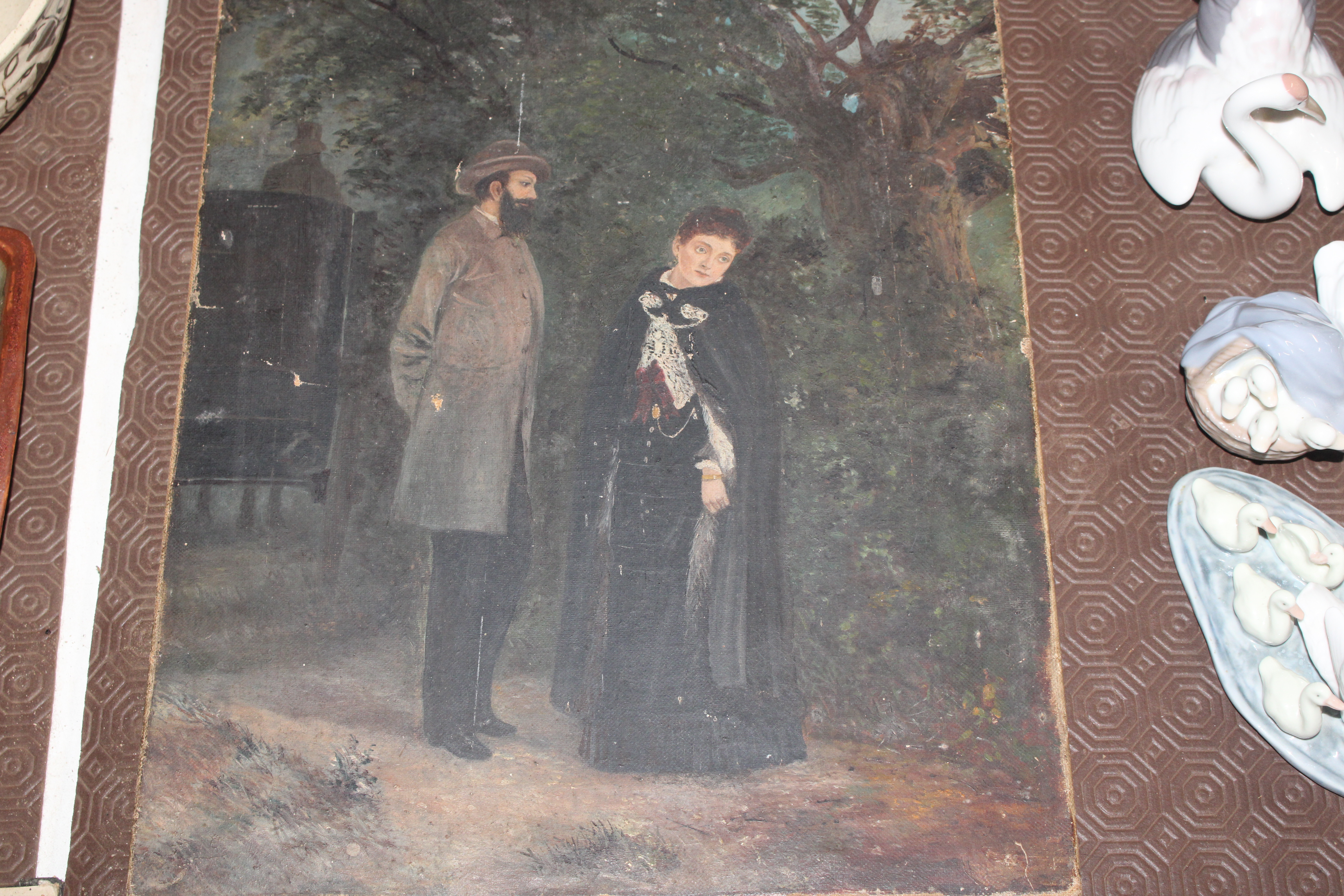 Victorian school, unframed oil on canvas "Between - Image 2 of 3