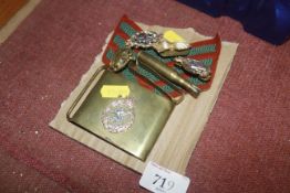 A collection of military related badges; cloth bad