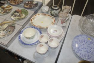 A collection of Burleigh teaware; Oriental ginger jar etc.