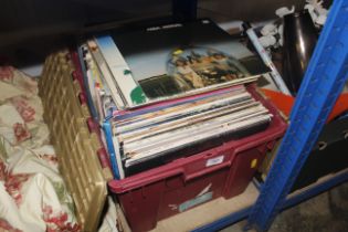 A box of various records to include Abba