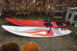 A Mistral Heat 7'4" sports board and an F2 access 8 10 water sports board