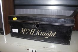 A vintage metal dead box